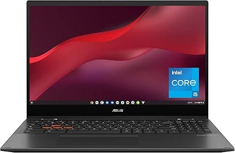 ASUS Chromebook Vibe CX55 Flip, Cloud Gaming Laptop, 15.6" Full HD 144 Hz Touch Display, Intel® Core™ i5-1135G7 Processor, 512GB SSD, 16GB RAM, ChromeOS, Mineral Gray, CX5501FEA-AS562T